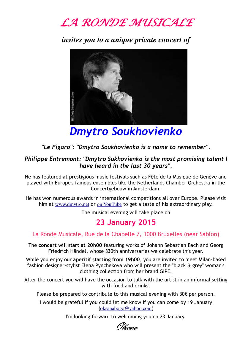 Concert privé Dmytro Soukhovienko.